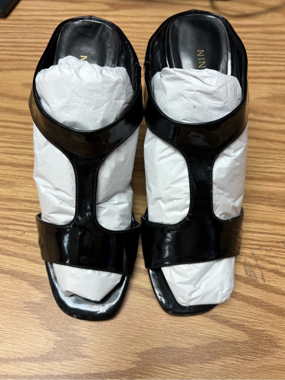 Nine West Black Patent Leather Women's Sandals